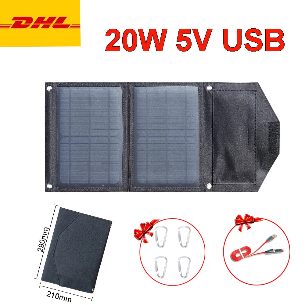 Foldable solar panel 5v usb mobile phone charger