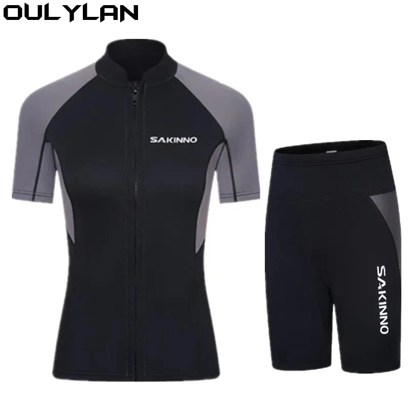 2mm Split Short Sleeve Wetsuit Men Women