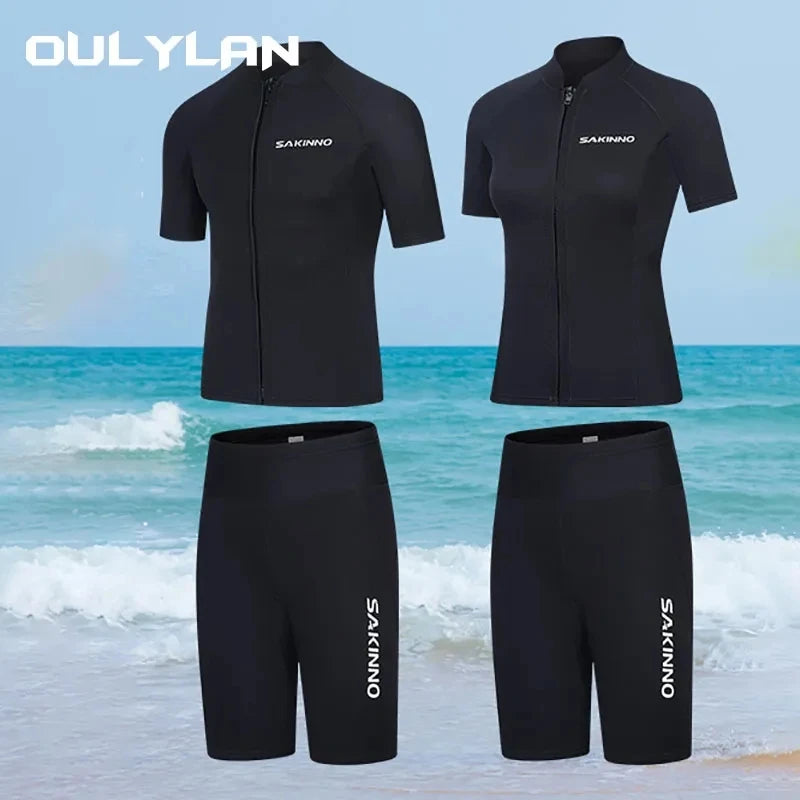 2mm Split Short Sleeve Wetsuit Men Women