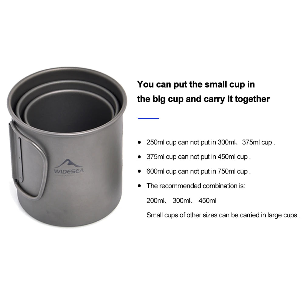 Camping Mug Titanium Travel Cooking set