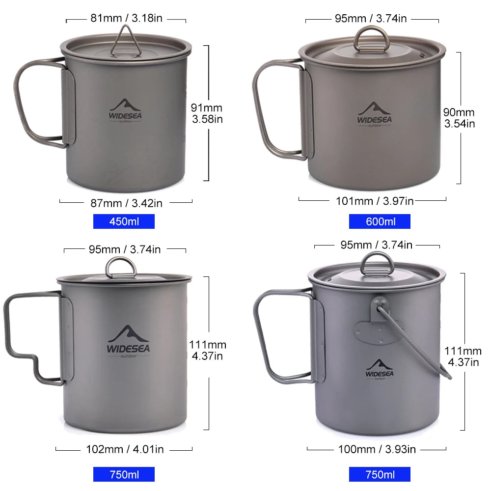 Camping Mug Titanium Travel Cooking set