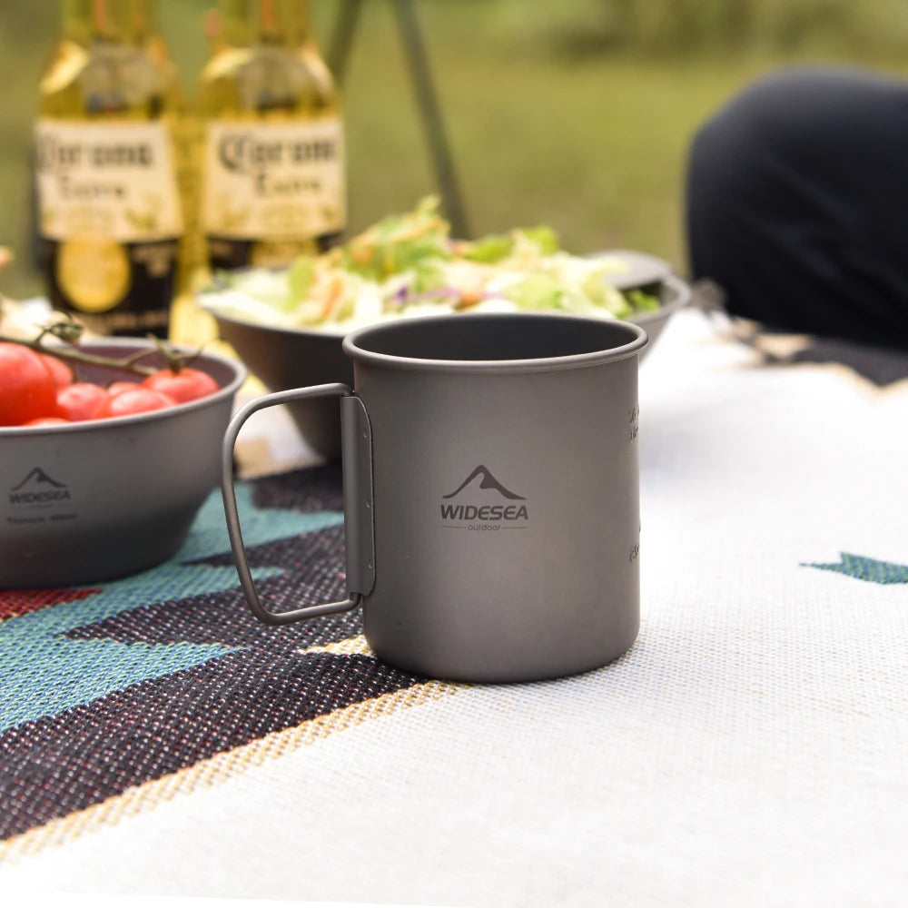 Camping Mug Titanium Travel Cooking set