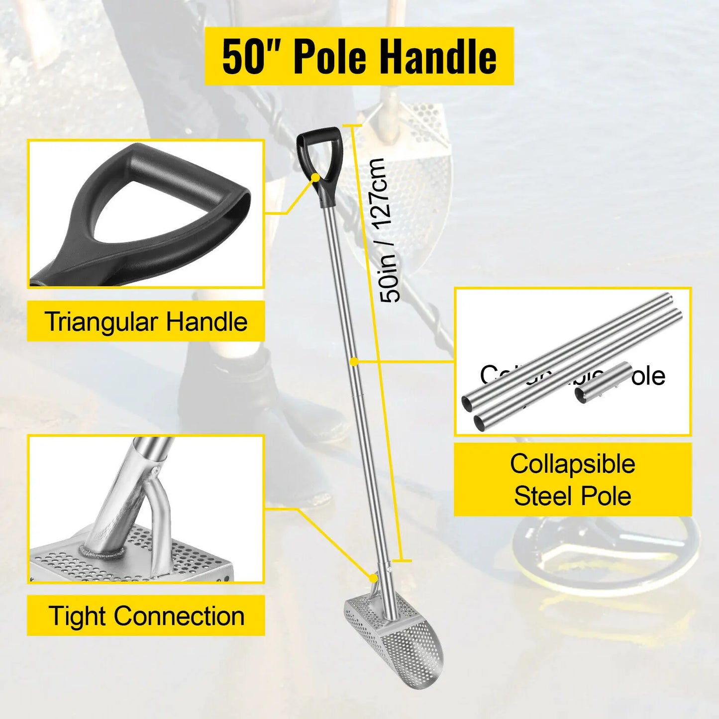 Stainless Steel Metal Detector Sand Scoop