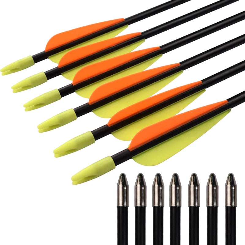 6/12PCS 24/26/28/30Inch Fiberglass Archery Arrow