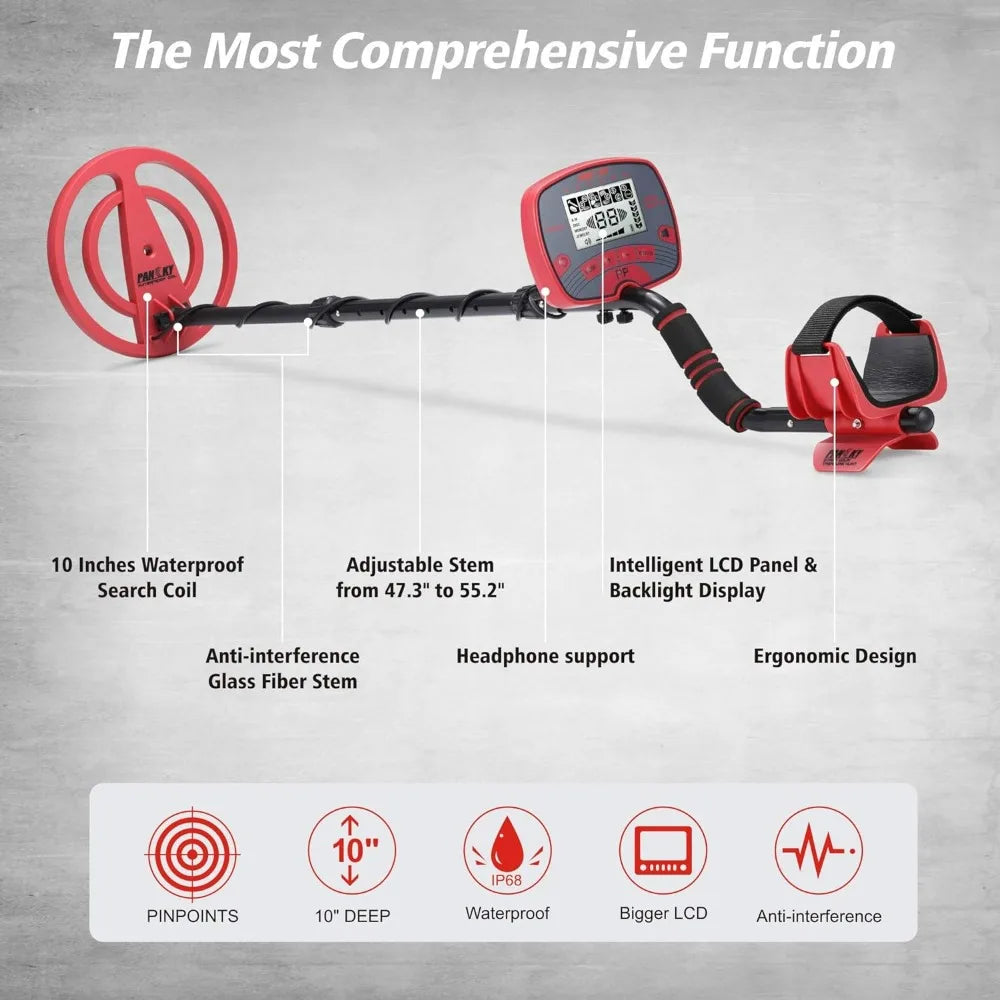 Metal Detectors Waterproof  with LCD Display, 5 Mode