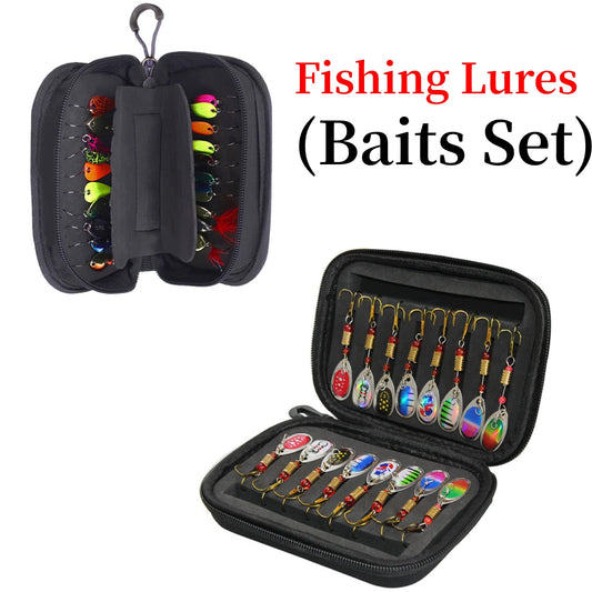 5/16/20pcs Fishing Spoons Lures Metal Fishing Lures Baits Set for Trout Bass Casting Spinner Fishing Bait with Storage Bag Case