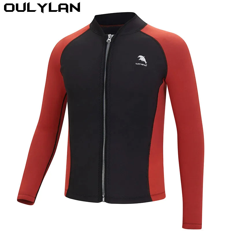 Men's Split Long Sleeve Top Jacket 2mm Neoprene Wetsuit