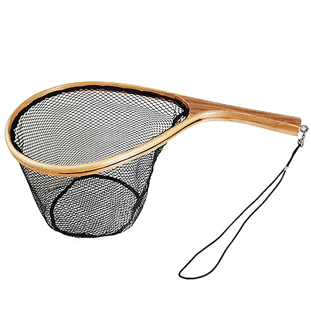 Wooden Handle Fly Fishing Landing Net