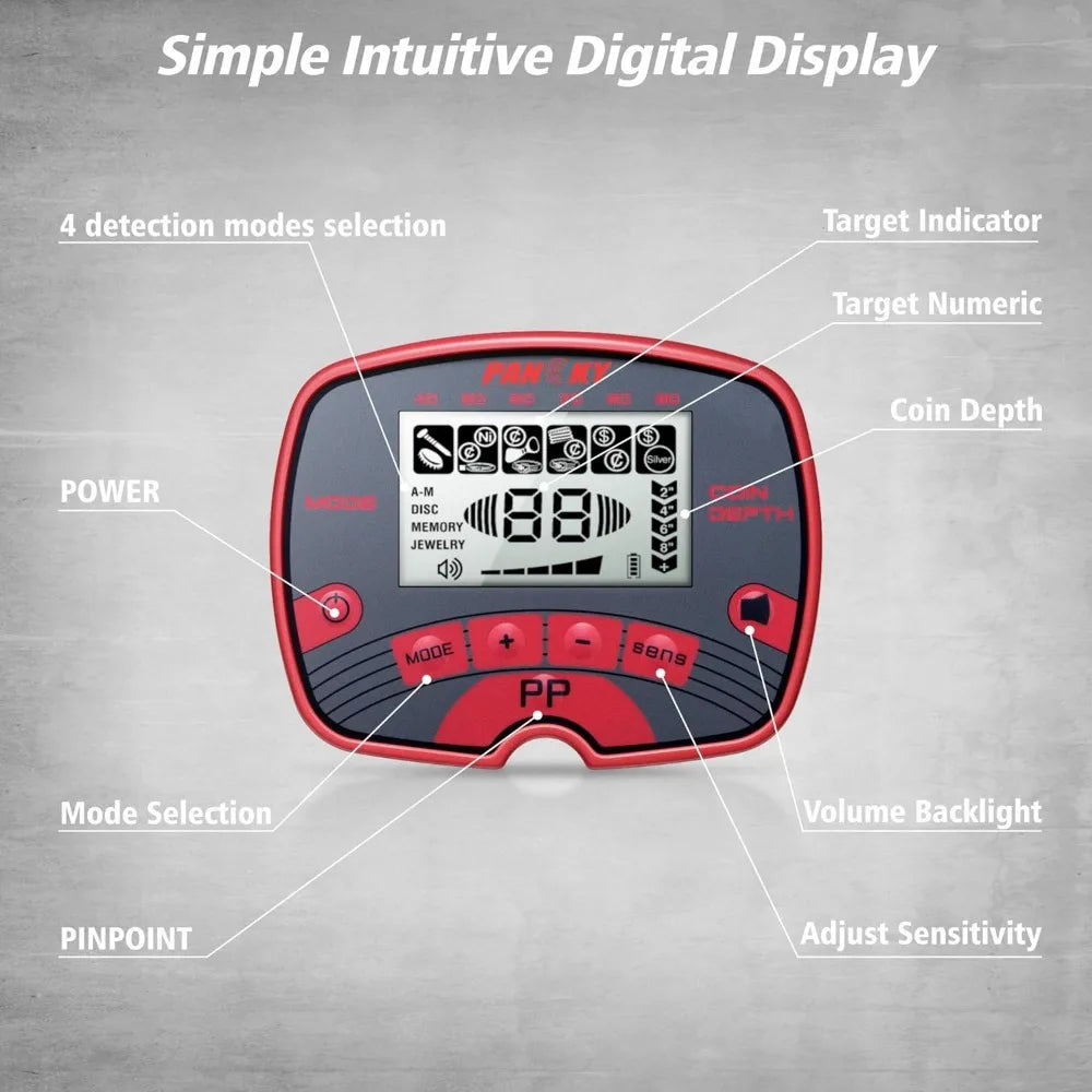 Metal Detectors Waterproof  with LCD Display, 5 Mode