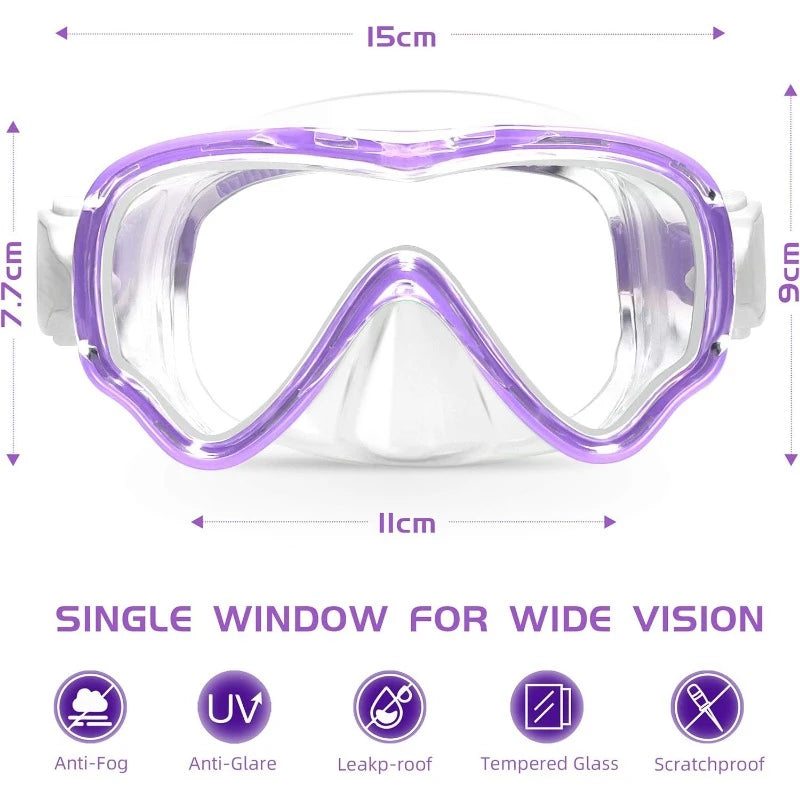 Diving Mask, Anti-Fog 180° Clear View