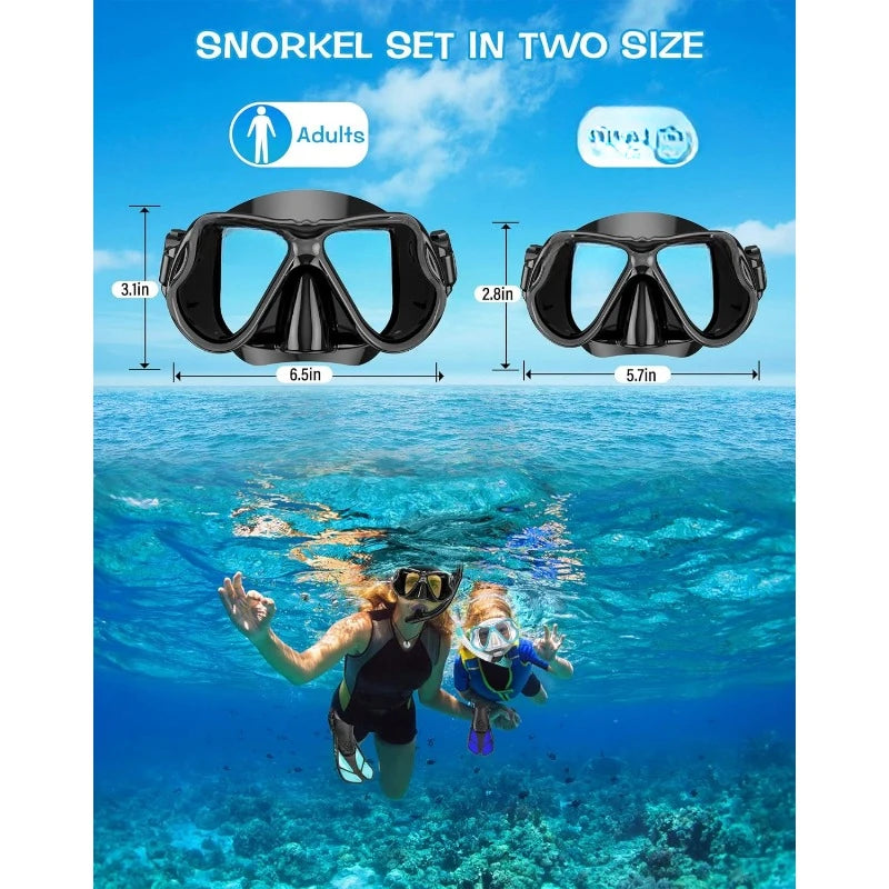 Dry Snorkel Set, Wide View, Anti-Fog