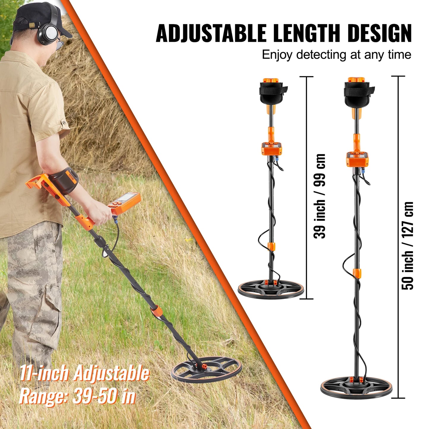 Professional Rechargeable Metal Detector 12" IP68 Waterproof Coi