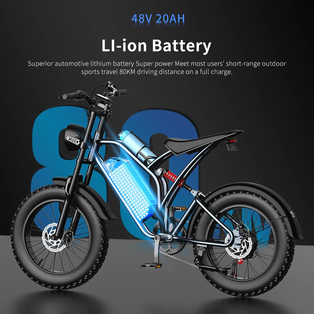 Electric Bike 20‘’*4.0 Fat Tires 1000W Motor