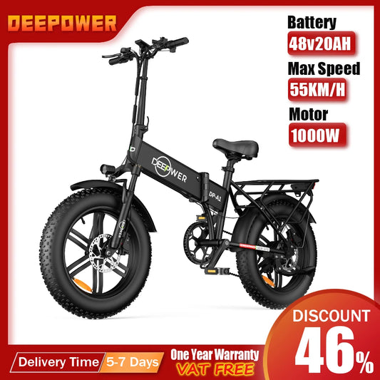 E Bike 48V 20AH 20 Inch Fat Tire 1000W