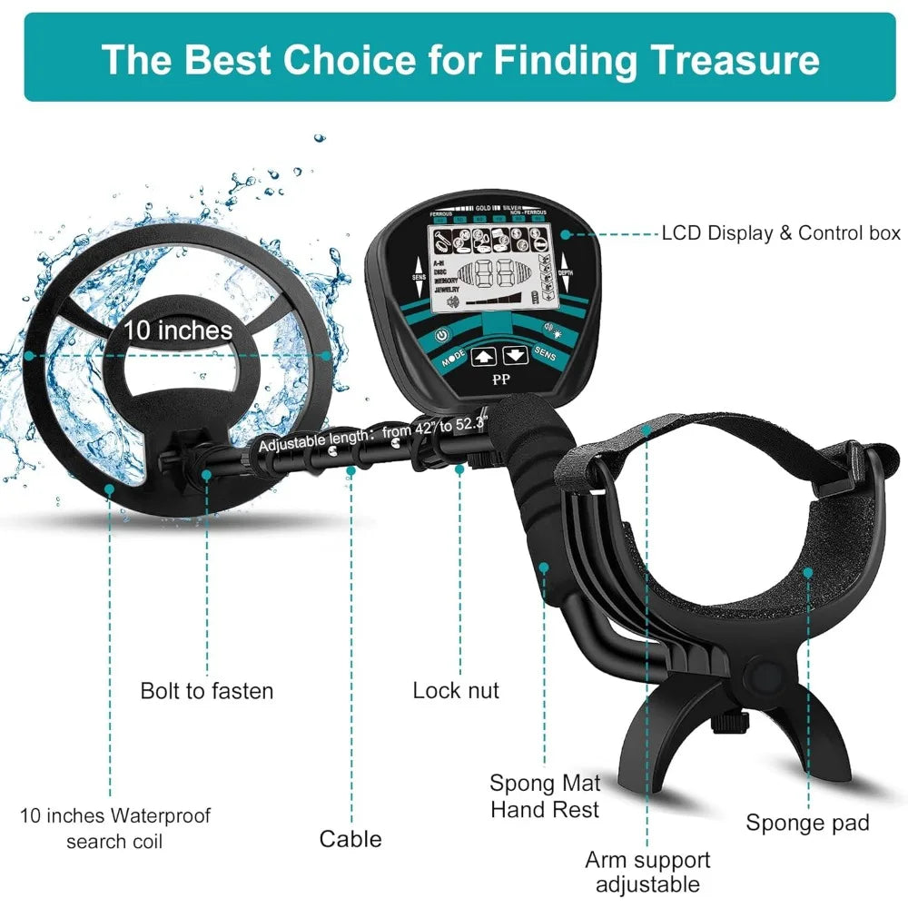 Metal Detector, 5 Modes  Waterproof, Higher Accuracy