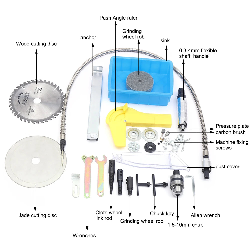 Benchtop Table Rock Cutting Saw Polisher Machine 750W