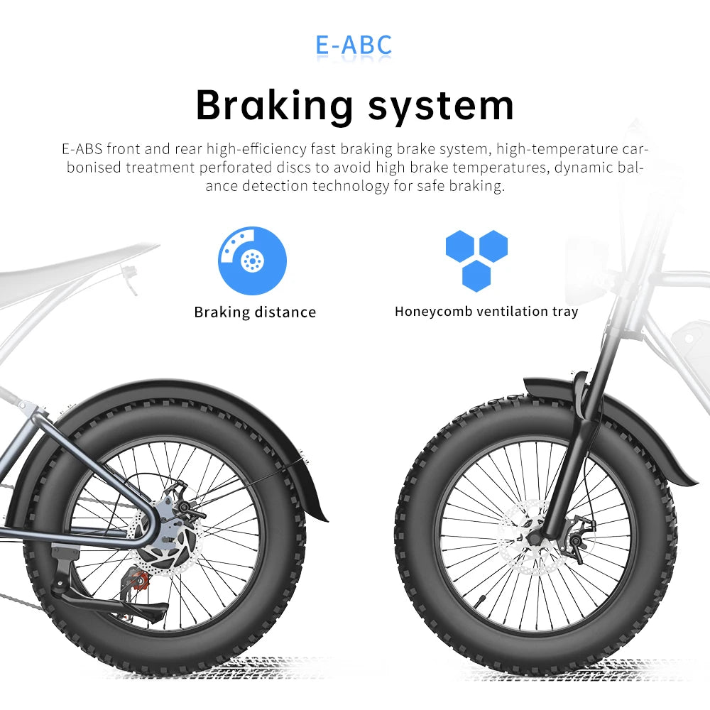 Electric Bike 20‘’*4.0 Fat Tires 1000W Motor