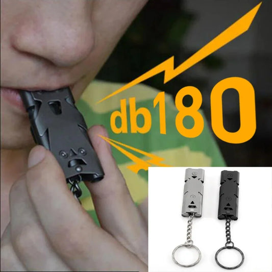 Portable Whistle Aluminum Alloy Double Tube