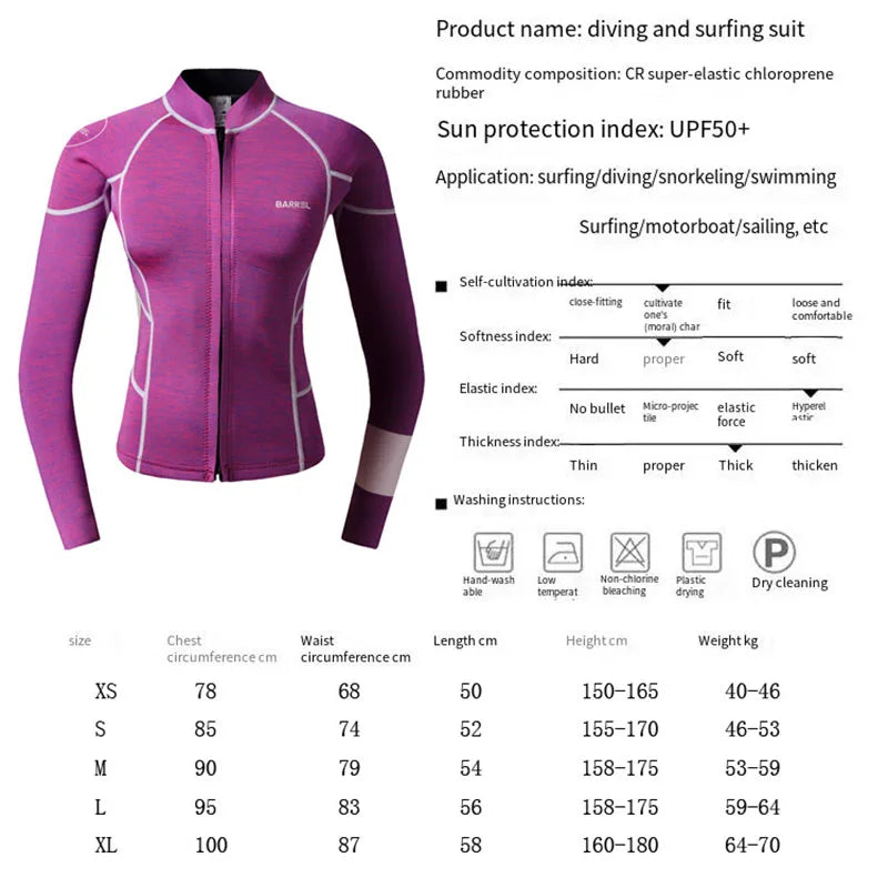 2MM Women Wetsuit Split Long Sleeved