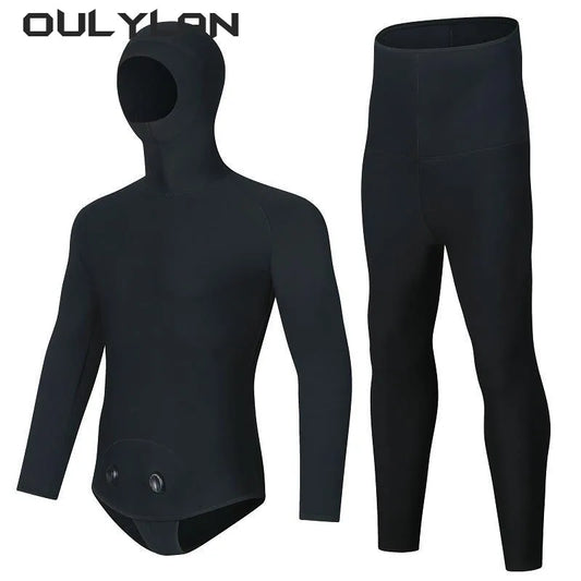 3MM Hooded Wetsuit Men Two Pieces