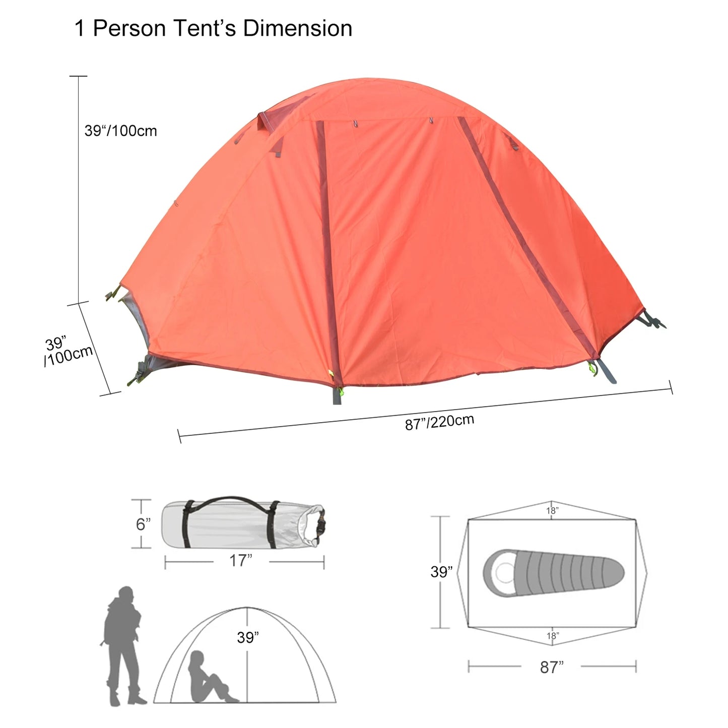 1 Person Hiking Tent