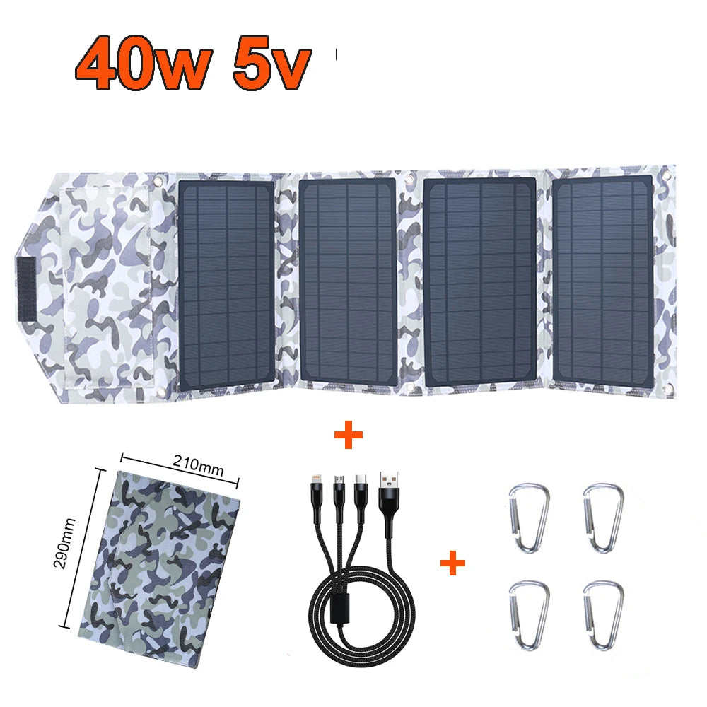 Foldable solar panel 5v usb mobile phone charger