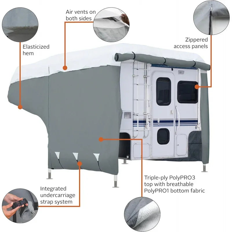 PolyPRO3 Trailer Cover, Fits 8'-10'L, Grey/Snow White