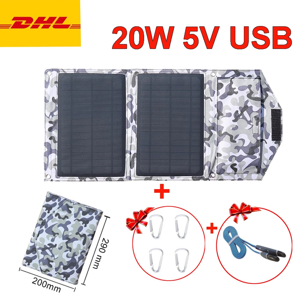 Foldable solar panel 5v usb mobile phone charger