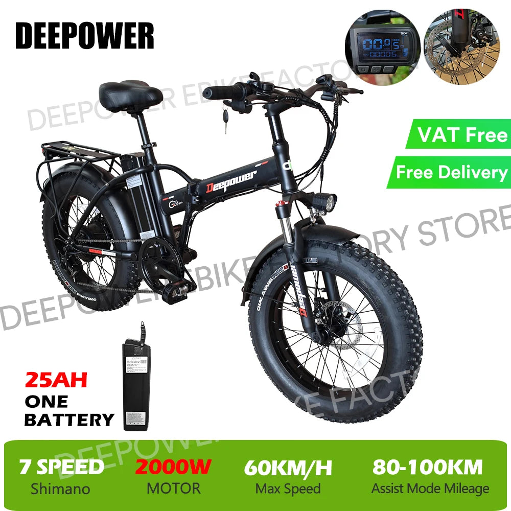 G20 Electric Bicycle 48V 1000W 25AH Fat Tire