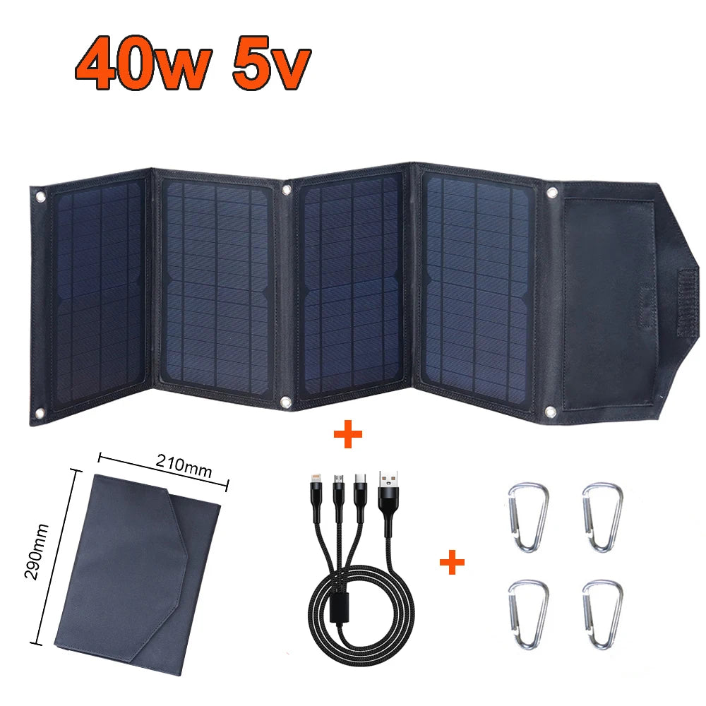 Foldable solar panel 5v usb mobile phone charger