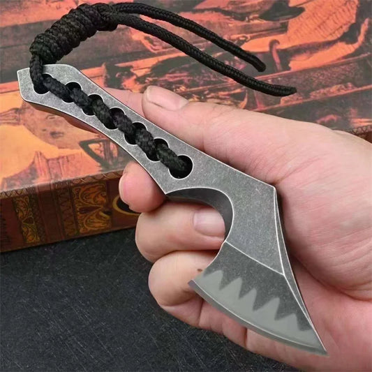 Mini Axe D2 Steel with Rope Handle and Sheath