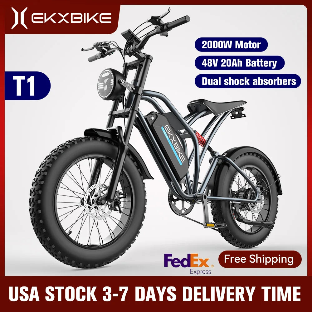 Electric Bike 20‘’*4.0 Fat Tires 1000W Motor