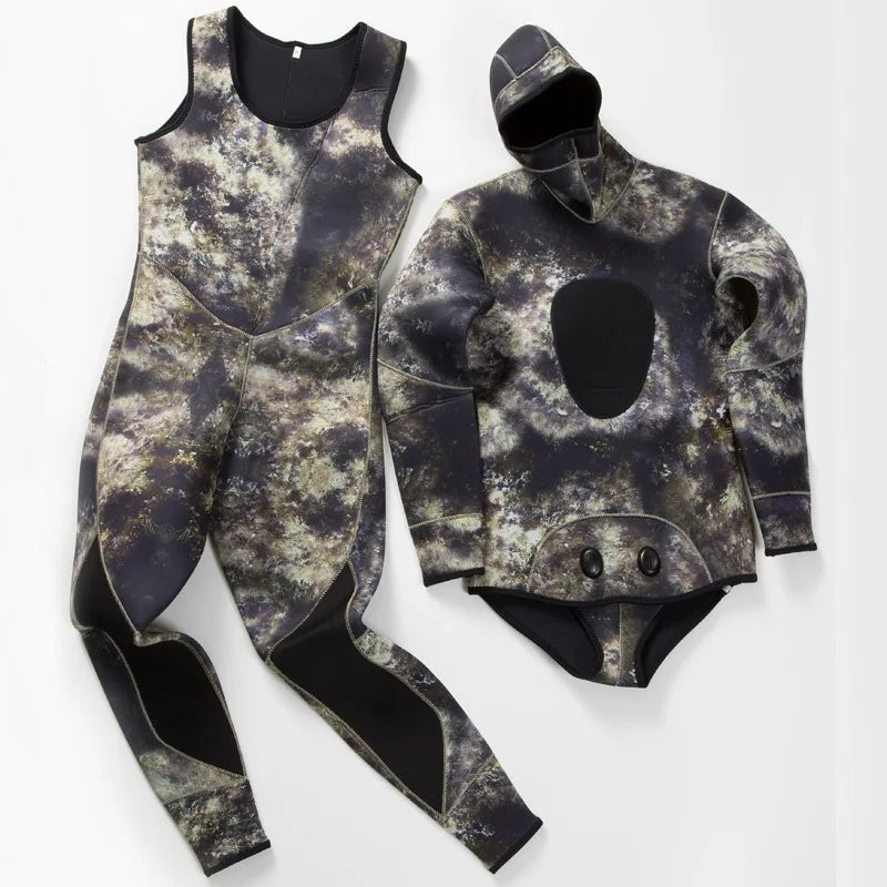 Wetsuit Men 5mm 7mm Neoprene Suit Camouflage 2pieces